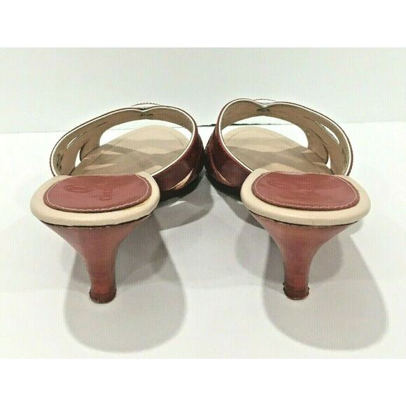 Cole Haan 7.5B red wedge heel slides sandals shoes - Picture 4 of 8